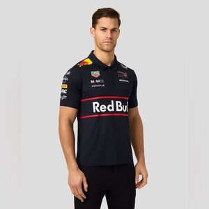 Oracle Red Bull Racing Mens Teamline Short Sleeve Polo Shirt - Night Sky large